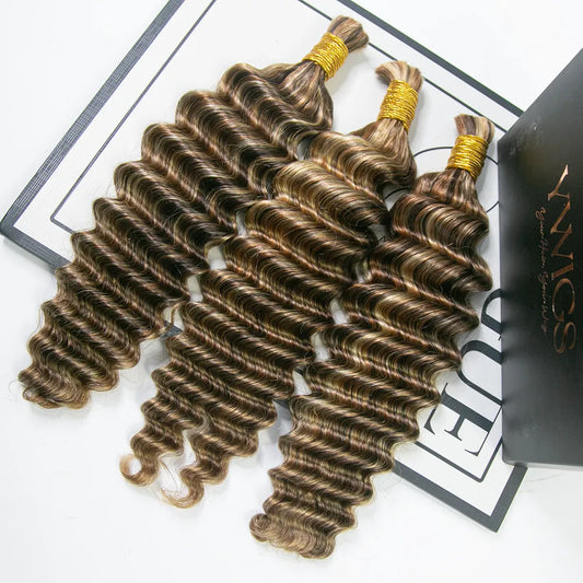 Deep Wave Human Hair #4/27/30/613 Mix Color Blend 