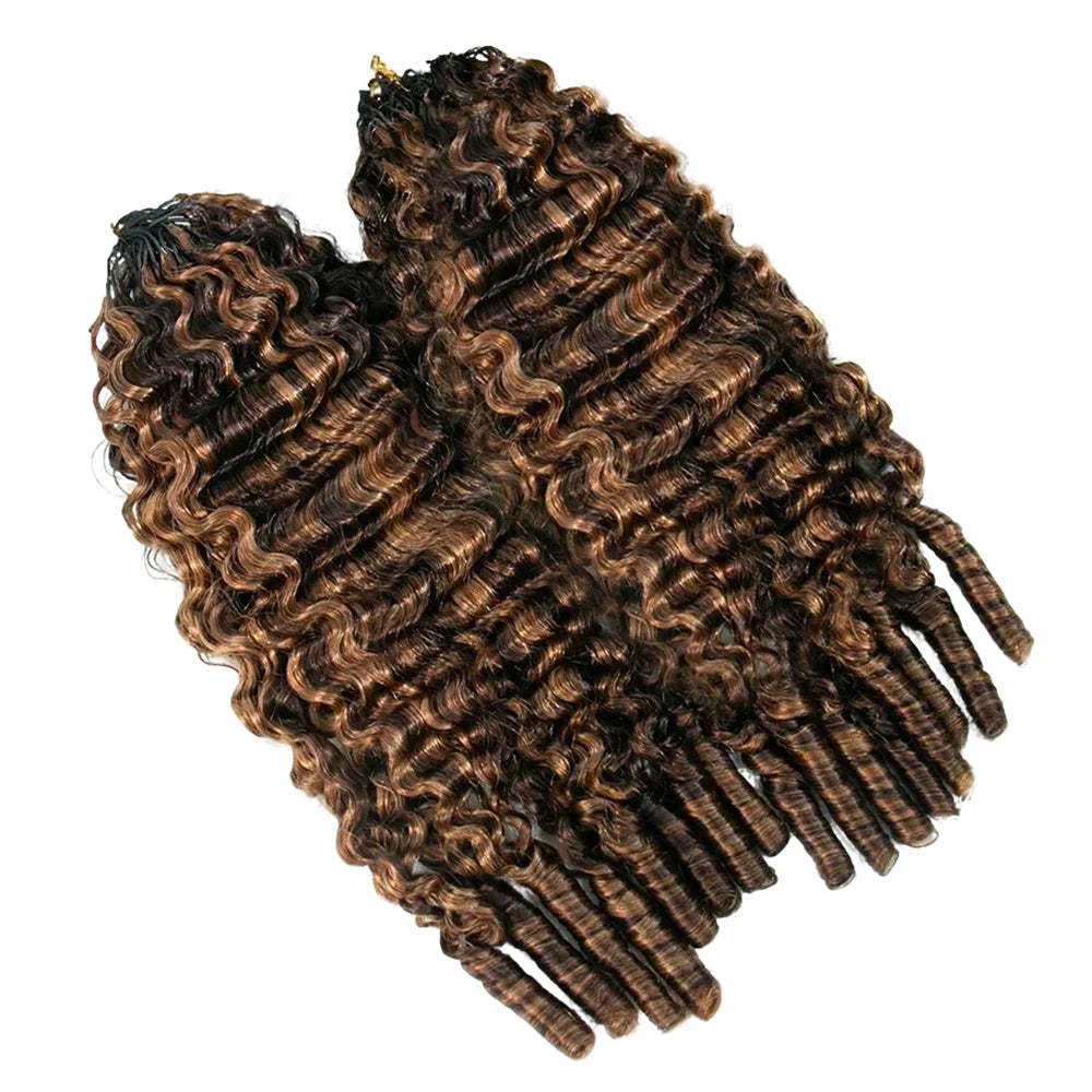 4/30 blend water curly feather crochet hair for summer holidays