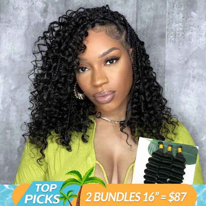 deep wave braiding hair human hair for summer
