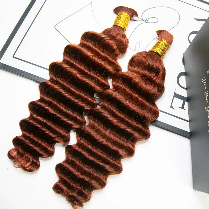 deep wave bulk hair copper color