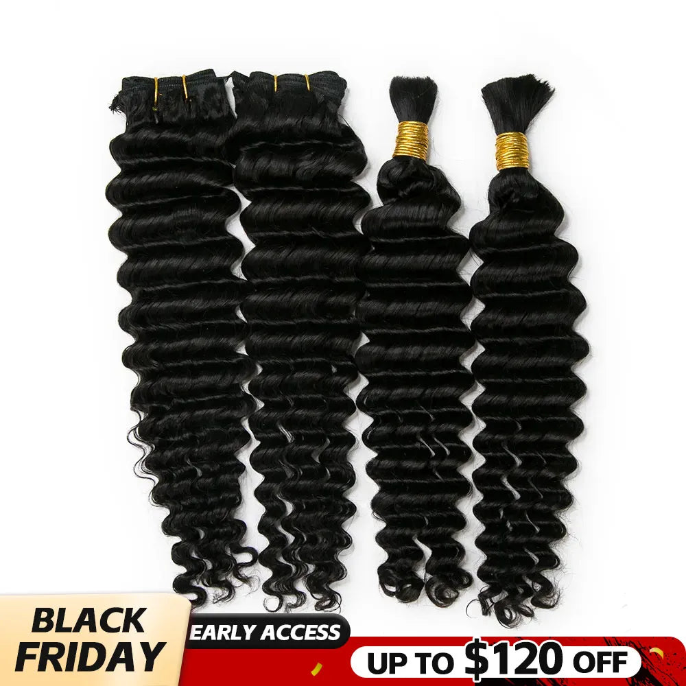 deep wave half braids half sew in black friday sale