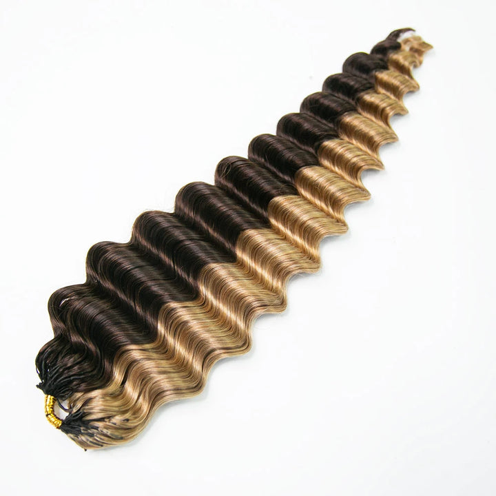 deep wave human crochet hair #4/27 color for miracle knots