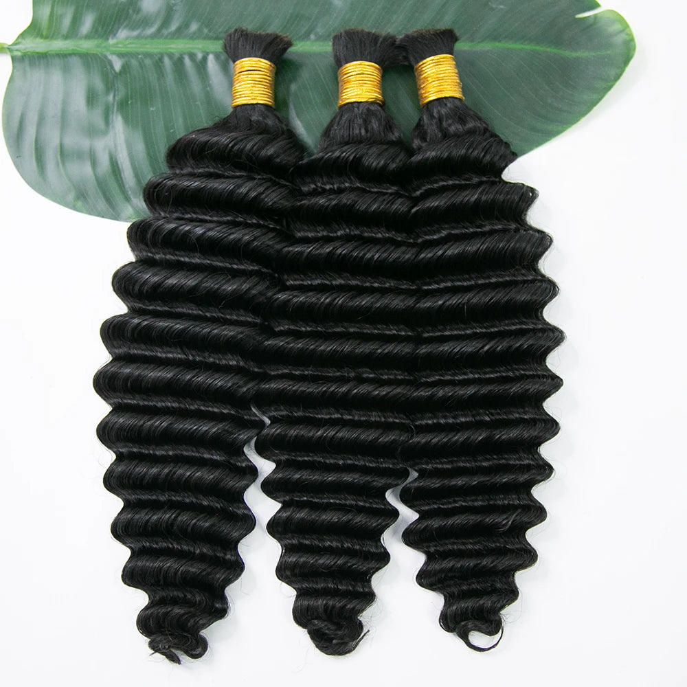 Flash Sale | #1 Jet Black Deep Wave Braiding Hair