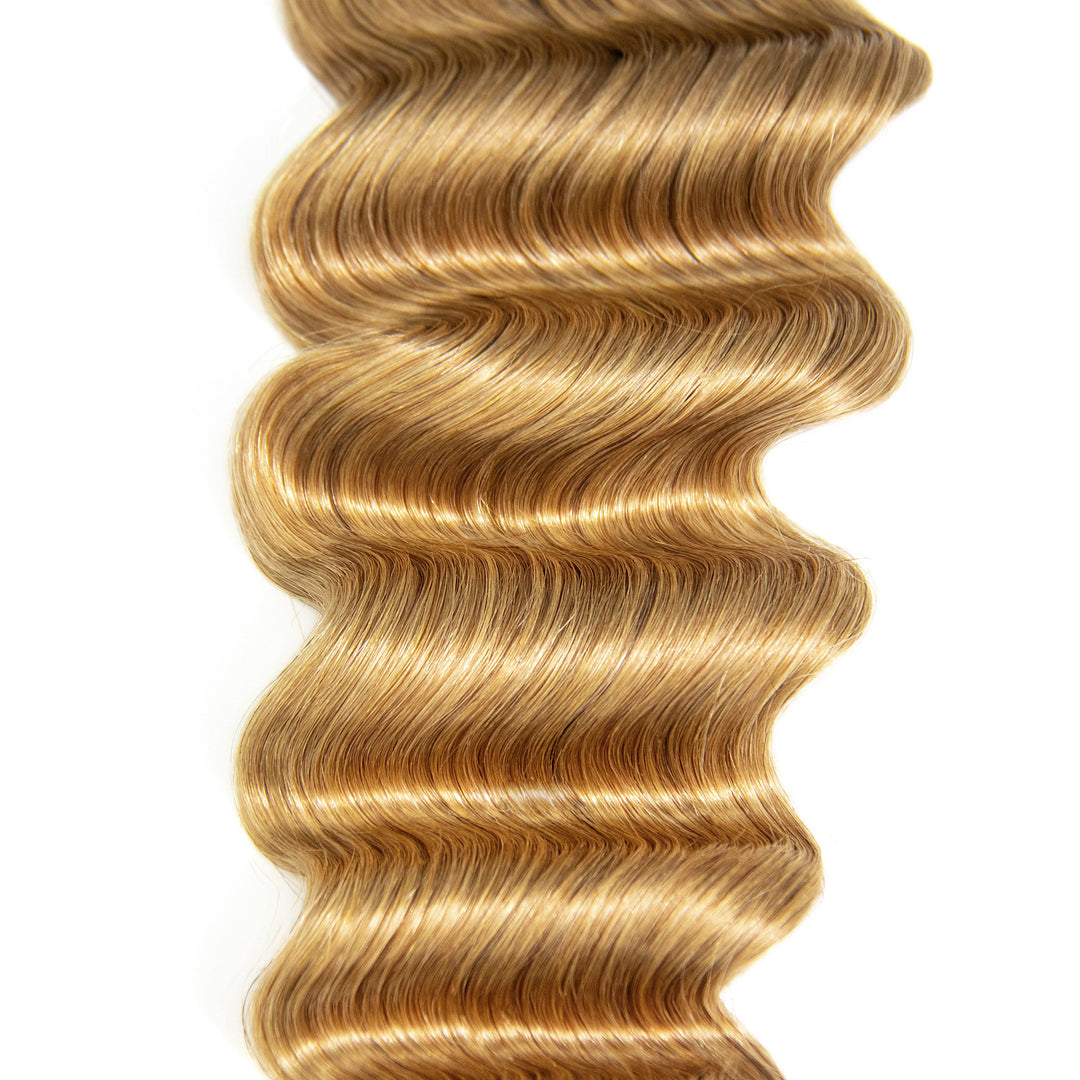 detail for ombre blonde loose deep wave human crochet hair