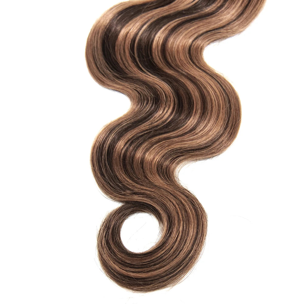 detail of #4/30 mix blend body wave human crochet hair