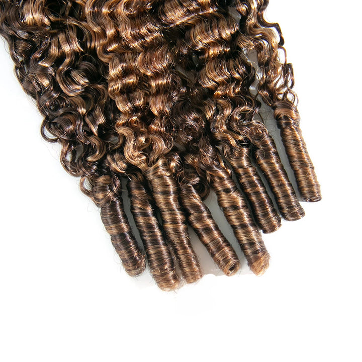 mix blend color water curly feather crochet hair for holidays