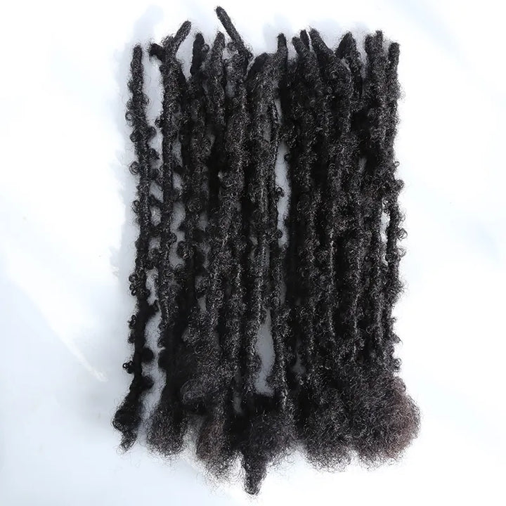 Butterfly Distressed Boho Loc Extensions Human Hair - Natural Black #1B