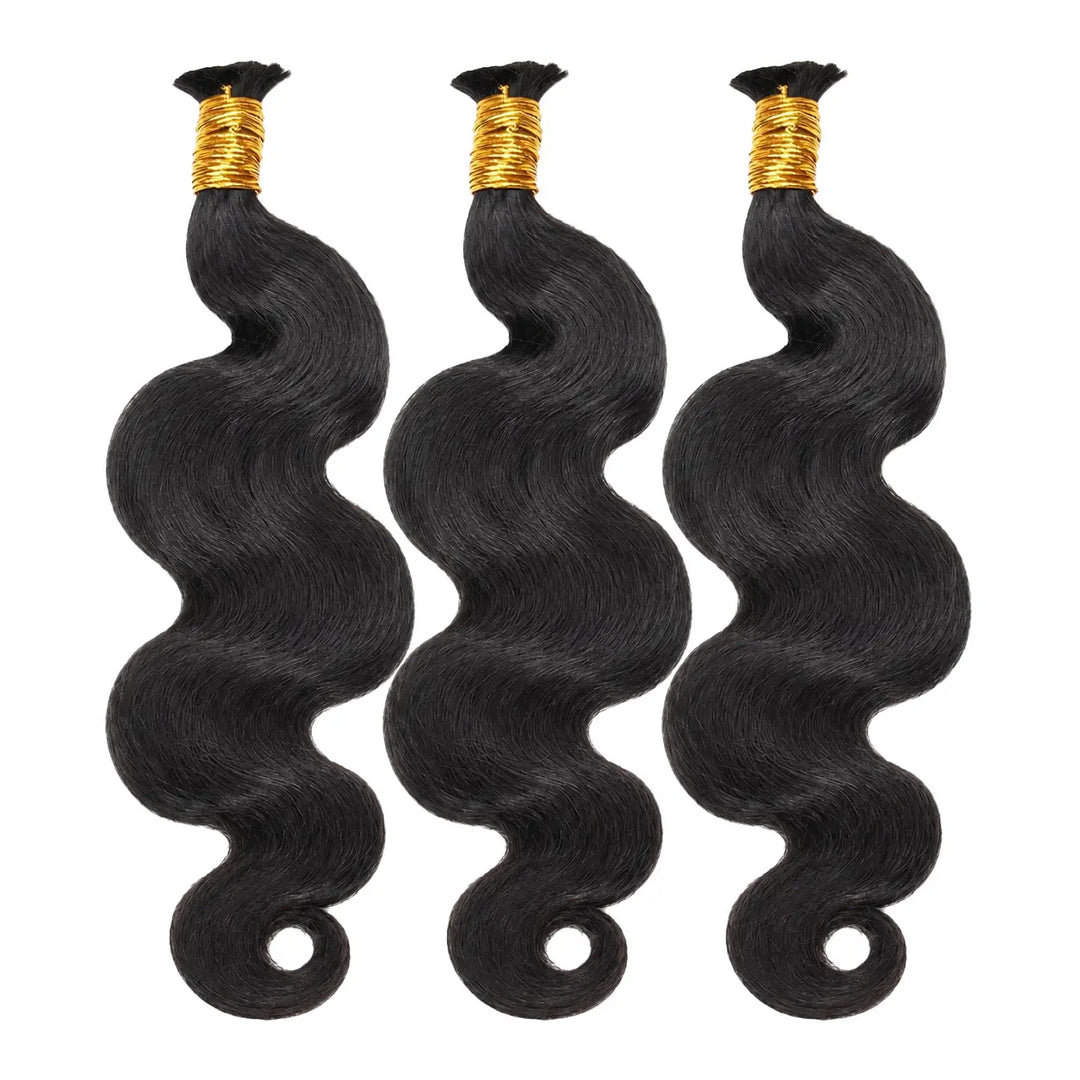 Ywigs Double Drawn Burmese Body Wave Human Braiding Hair showing soft waves and full ends