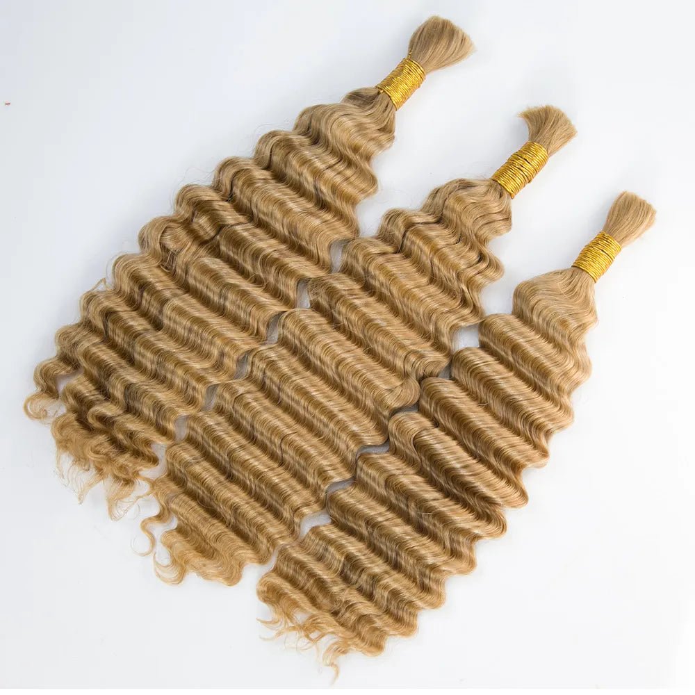 Double Drawn Burmese #27 Honey Blonde Deep Wave Human Hair Bulk