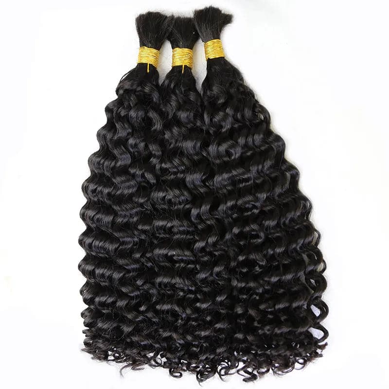 double drawn bulk human braiding hair Spanish curly