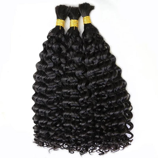 double drawn bulk human braiding hair Spanish curly
