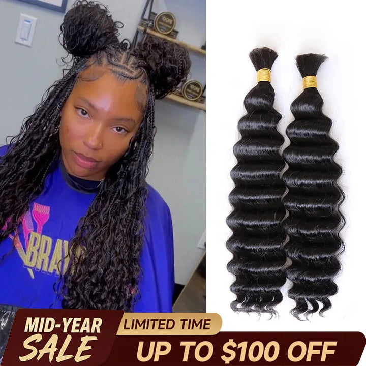 double drawn deep wave bulk hair up to $100 off