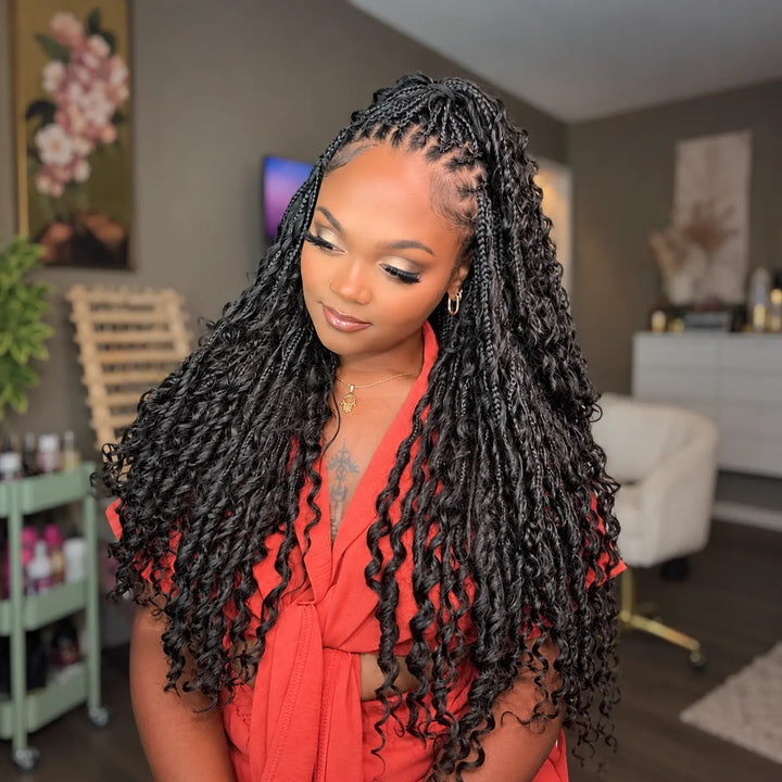 pre-braided feather crochet braids