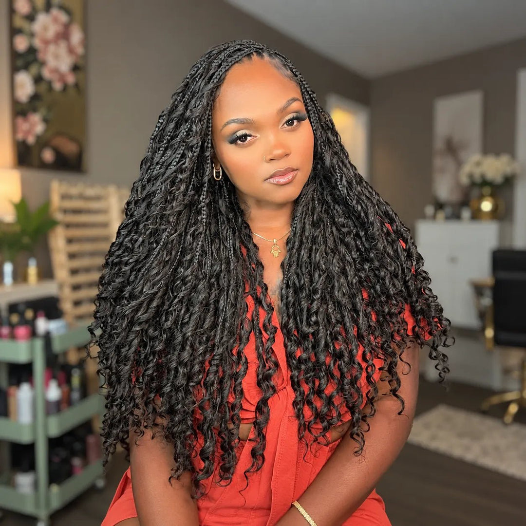 2 in 1 feather crochet braids
