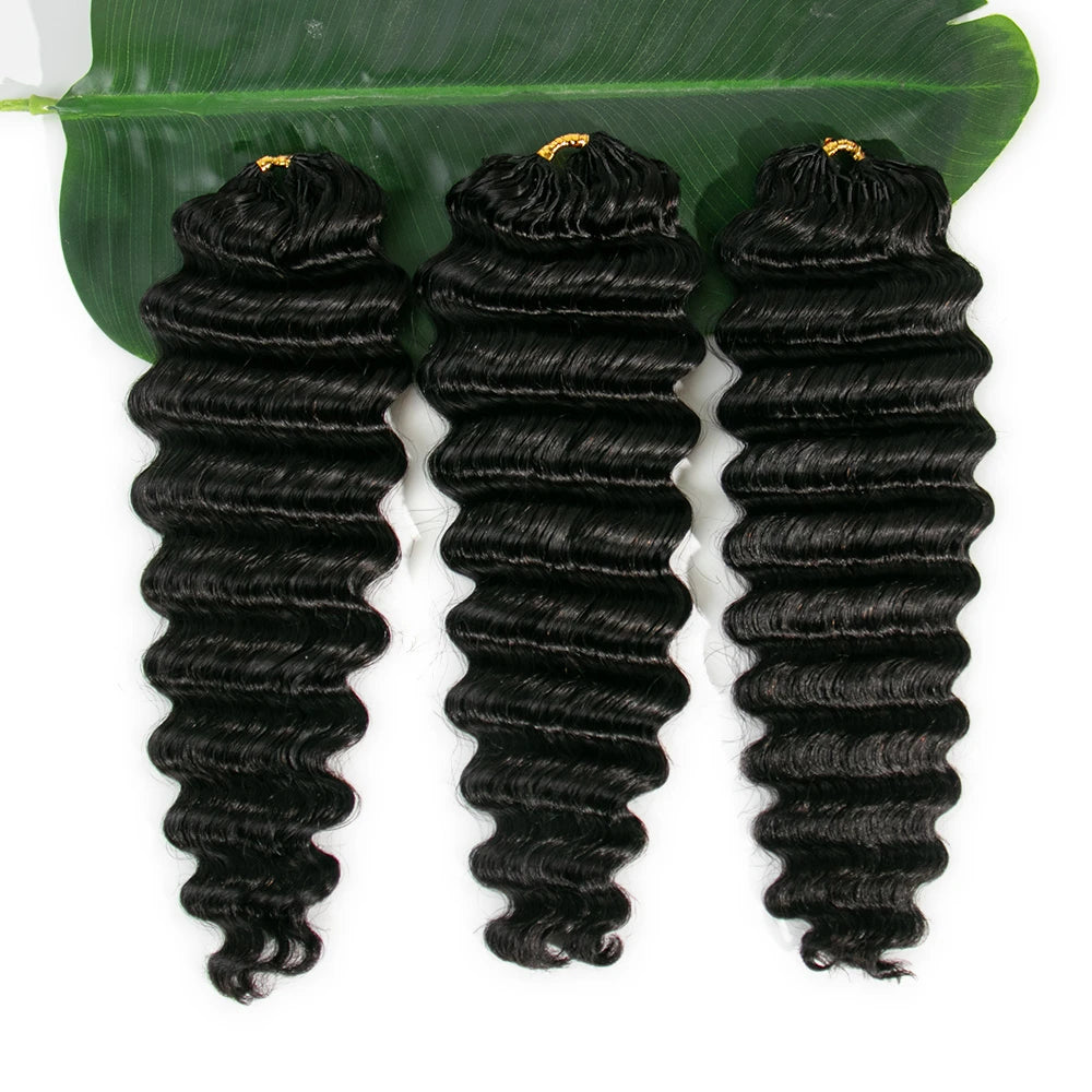 extended thread deep wave crochet hair for feed in braiding
