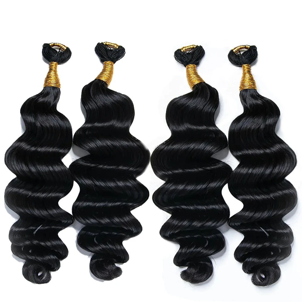 extended thread loose deep wave crochet hair for feed in braiding