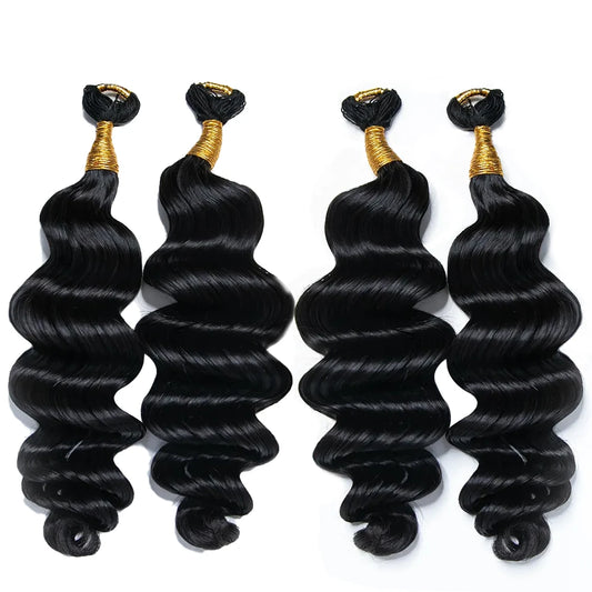 extended thread loose deep wave crochet hair for feed in braiding