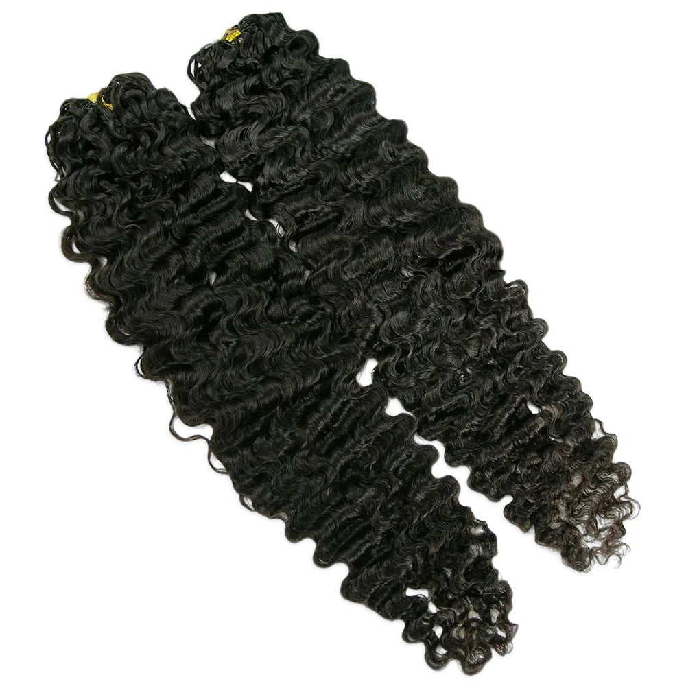 Water Deep Wave Feather Crochet Hair Natural Color