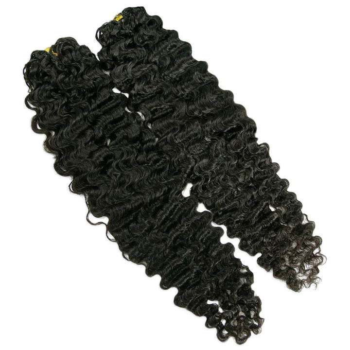 Water Deep Wave Feather Crochet Hair Natural Color