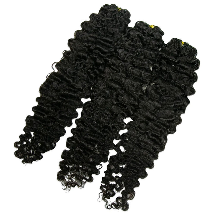 Water Deep Wave Feather Crochet Hair Natural Color
