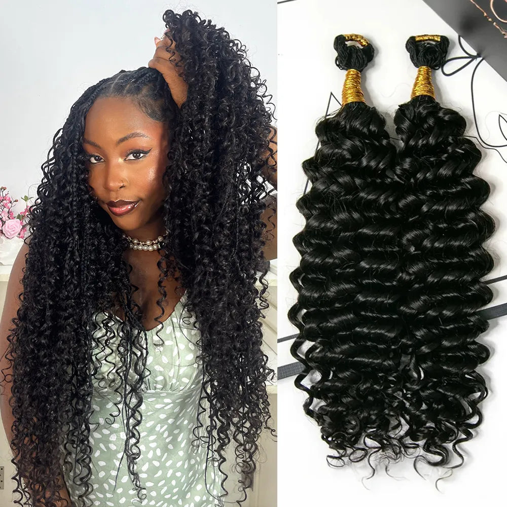 feather crochet human hair boho braids water wave