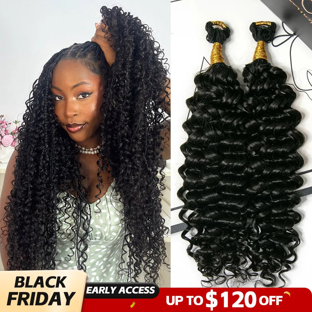 Water Wave Feather Crochet Boho Hair for Braiding