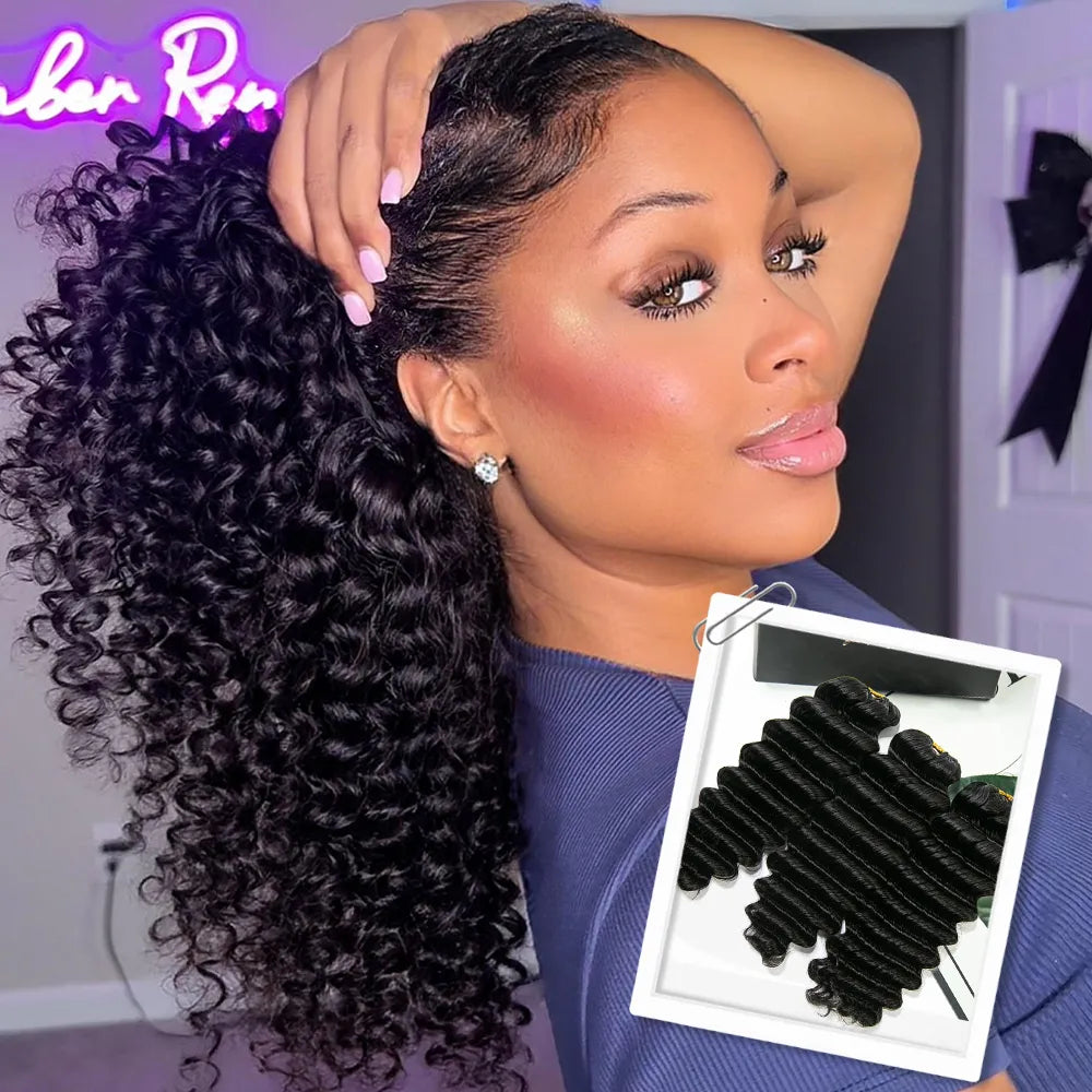Human Crochet Hair Deep Wave