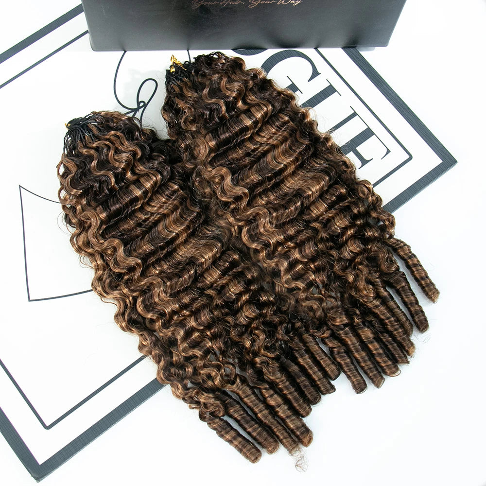4/30 blend water curly feather crochet hair for swimming