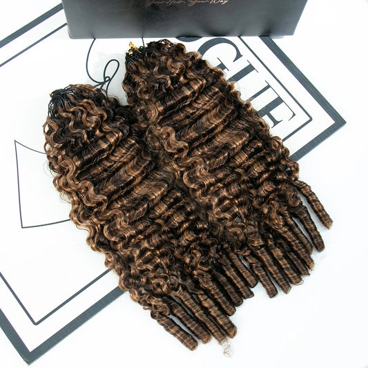 4/30 blend water curly feather crochet hair for swimming