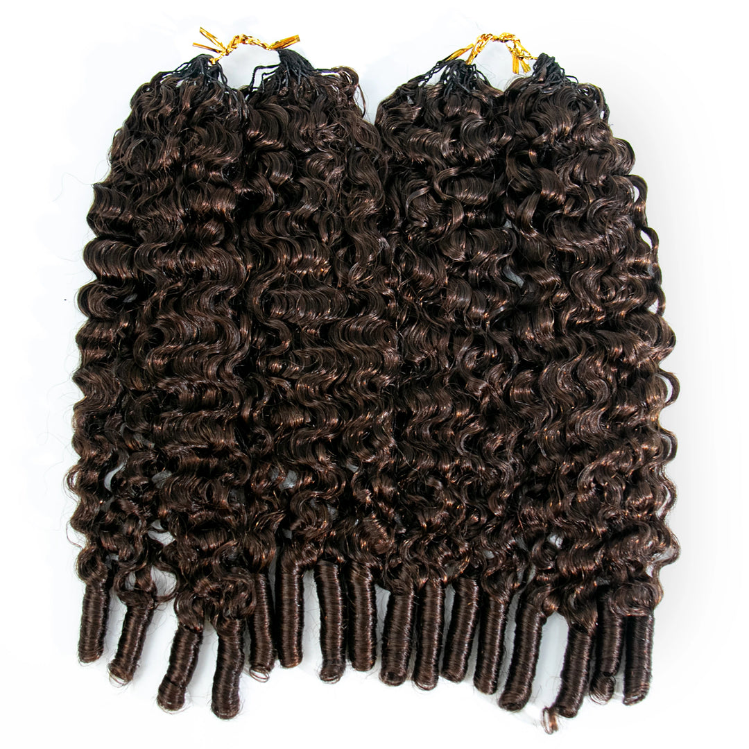 feather crochet hair water curly medium brown