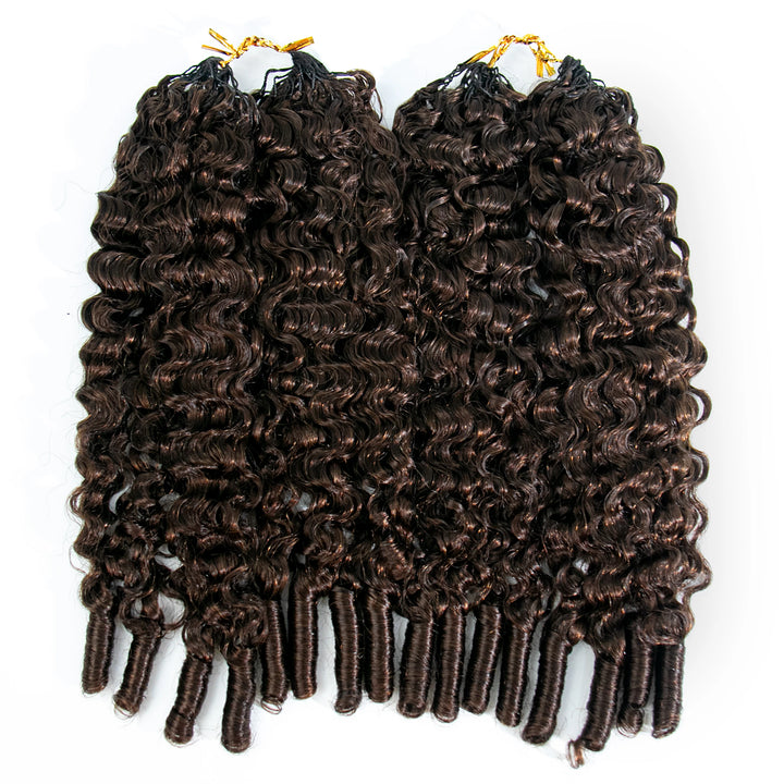 feather crochet hair water curly medium brown