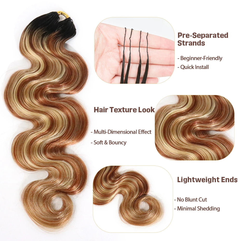 mix blend T1B/27/30/613 color body wave crochet human hair