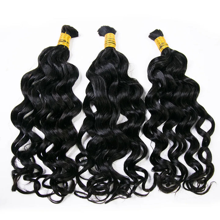 French Curl Human Braiding Hair Natural Color