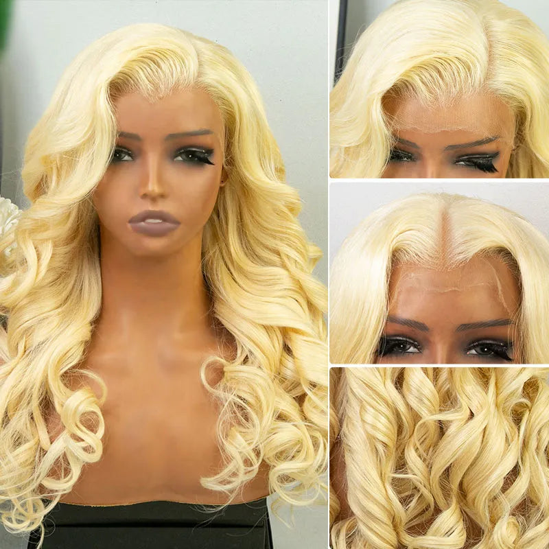 #613 Platinum Blonde Body Wave HD Lace 13x6 Frontal Lace Wig Human Hair