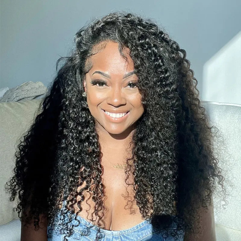 Water Curly Half Wig Flexible Fit Drawstring Human Hair Wig – Ywigs