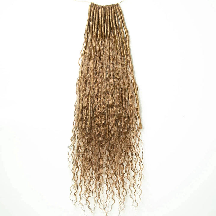 Ywigs Honey Blonde Pre-looped Crochet Boho Locs with Human Hai Curls