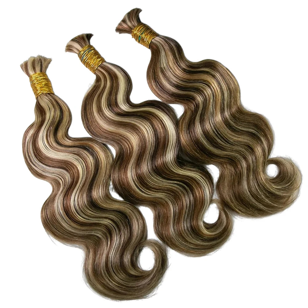 Braiding Hair for Woman Body Wave Bulk Human Mix Color