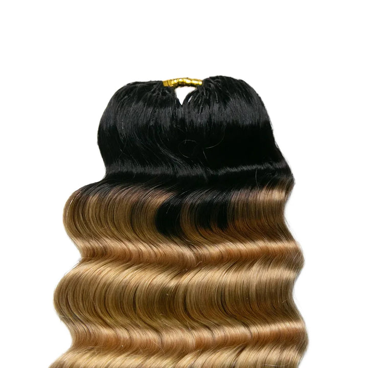 #T1B/27 Ombre Blonde Deep Wave Human Crochet Hair