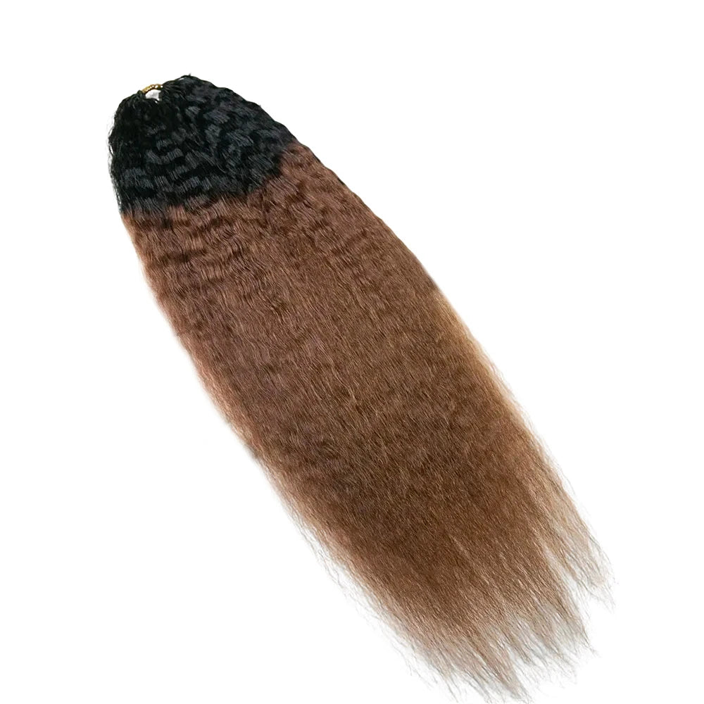 #T1B/30 Light Brown Kinky Straight Human Crochet Hair