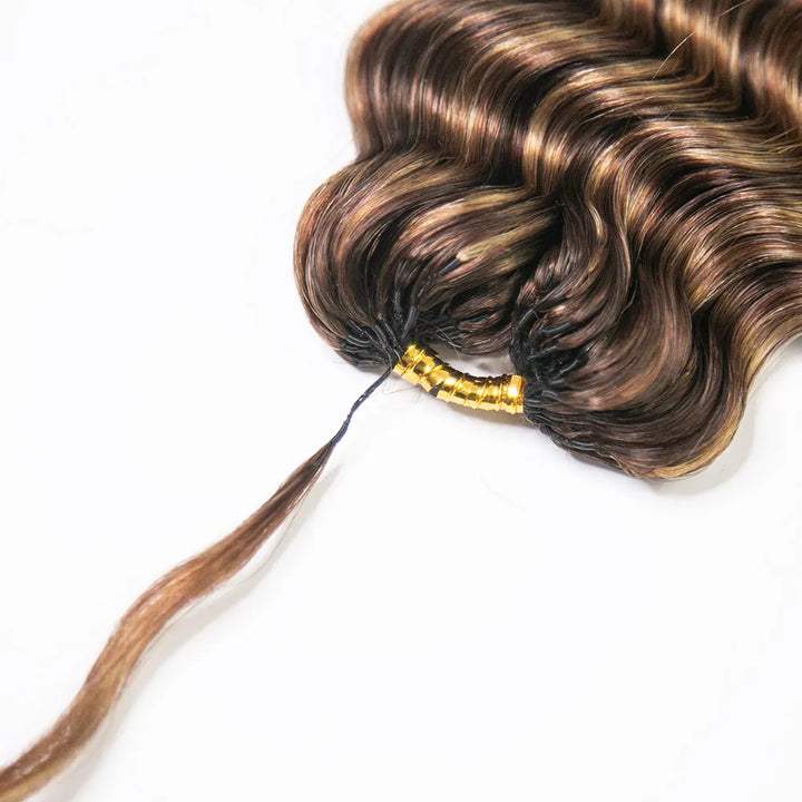 human crochet hair deep wave blend color #4/#27/#30