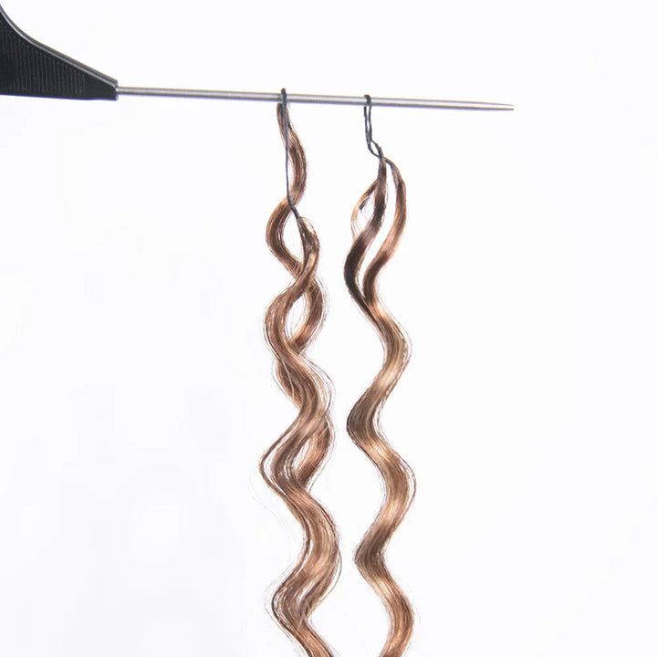 human crochet hair deep wave mix blend #4/#27/#30 color