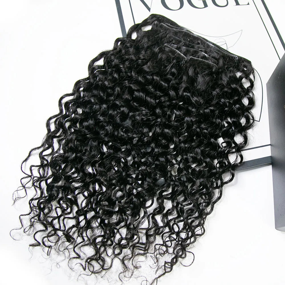 Invisible Seamless Weft Clip In Hair Extensions Water Wave