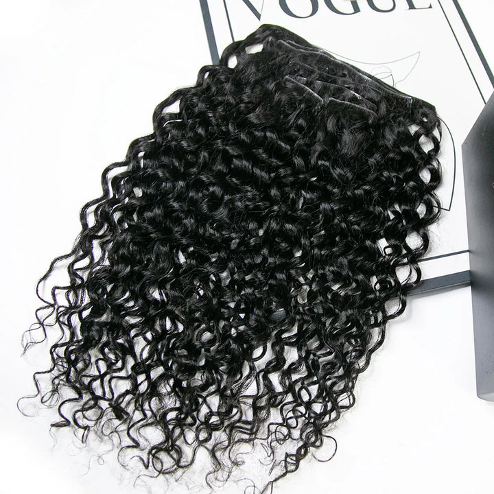 Invisible Seamless Weft Clip In Hair Extensions Water Wave