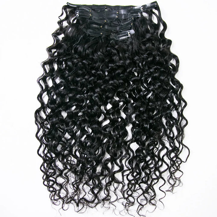 Invisble Seamless Weft Clip In Hair Extensions Water Wave