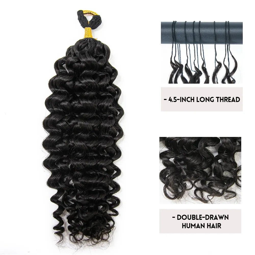 invisible water wave brown highlight feather crochet human hair extensions