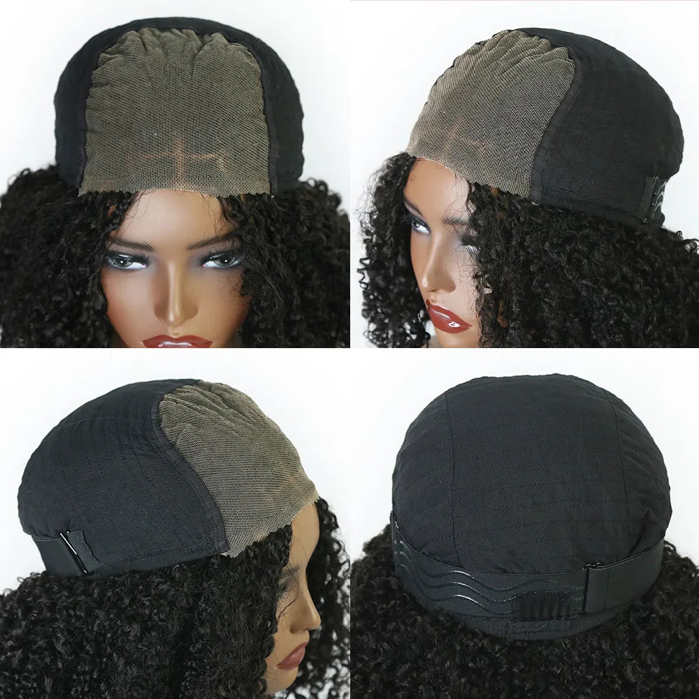 kinky curly 5x5 braid wig cap structure