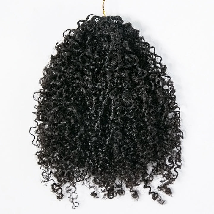 Natural Black kinky curly feather crochet hair one bundle with multiple pre-separated strands for braids
