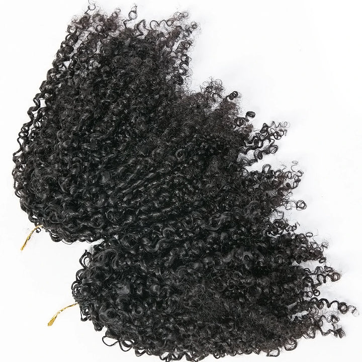 Natural Black kinky curly feather crochet hair two bundles with multiple pre-separated strands for braids