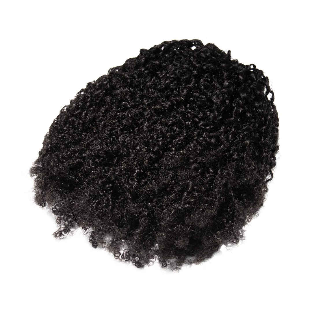 Detailed view of Ywigs Kinky Curly Genius Weft Human Hair showing full volume and defined curly texture