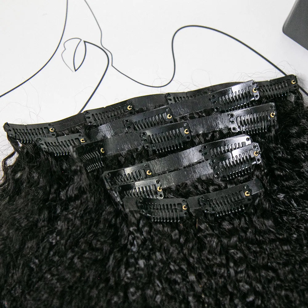 Kinky Straight Invisible Clip In Extensions